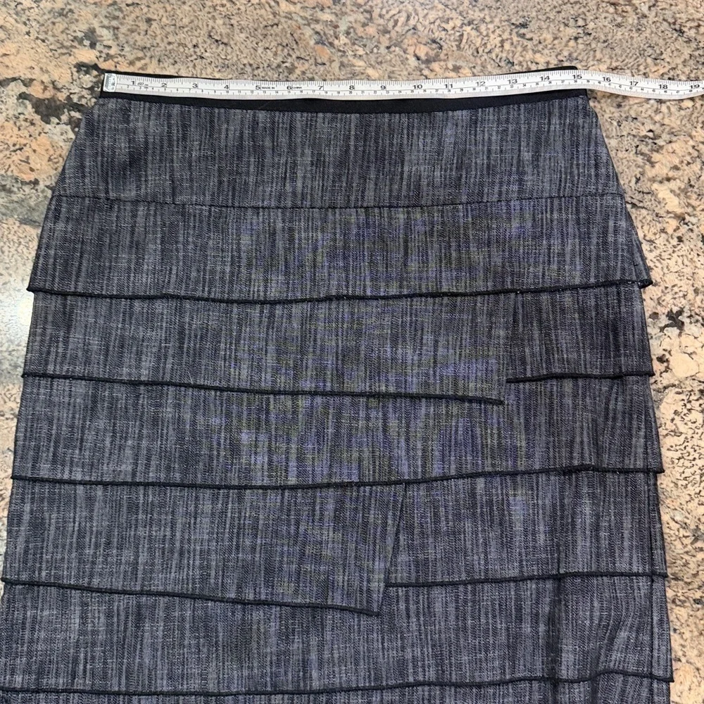 New Directions Charcoal Tiered A-Line Skirt